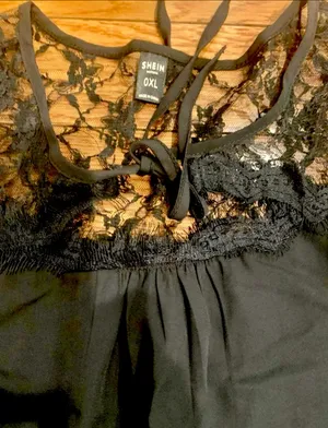 SHEIN cold shoulder women's black top /blouse size 0X thumbnail 6