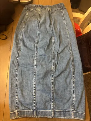 Madewell Size 0 Denim Button Front Midi Skirt Jean Skirt thumbnail 3