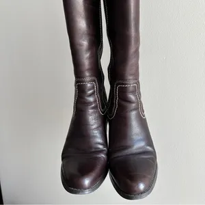 Franco Fortini Women Donna Mid-Calf Heeled Leather Boots, Y2K, Brown, Size 7.5M thumbnail 6