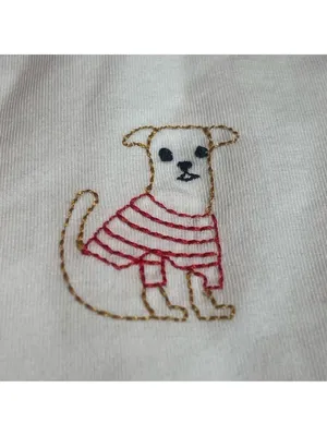 Mesh+Love White Dog Pups Graphic Embroidery tshirt Kitsch '90s Animal Core Sz L thumbnail 6