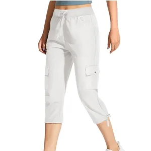 NWT ~ Womens White Lightweight Cargo Capri Quick Dry Hiking Pants & Pockets ~ XL thumbnail 2