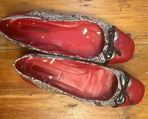 Bandolino Red Snakeskin Ballet Flats thumbnail 1