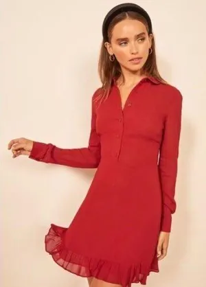 Reformation Red Dress thumbnail 1