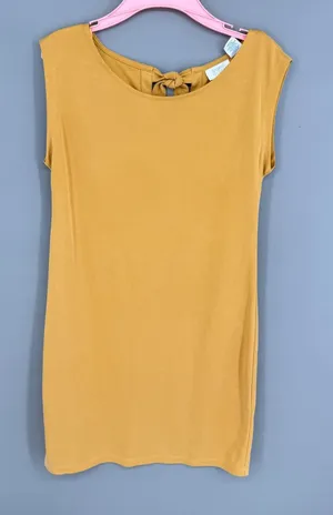 Sigrid Olsen Shift Dress XS Mustard Golden Yellow Sleeveless Modal‎ Blend Casual thumbnail 1