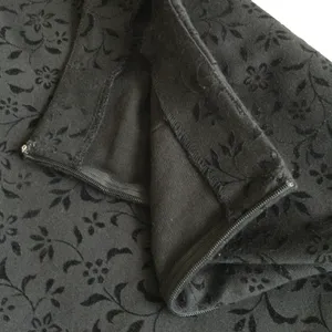 Vintage AT Denim Velvet Design Black Stretch Skirt - Sz 12 thumbnail 7