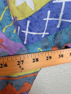 Vintage Blue Pink Pastel 90s Printed Windbreaker Jacket Womens M Casual Colorful thumbnail 4