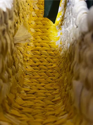 A New Day Straw Woven Lemon Tote Handbag thumbnail 8