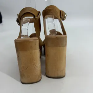 Sam Edelman‎ Rosalind Tan Suede Wooden Platform Sandals Size 8M Studded Clogs thumbnail 3