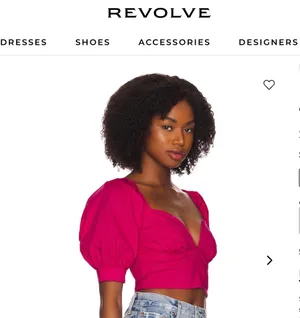 Revolve Hot Pink Puff Sleeve Crop Top thumbnail 1