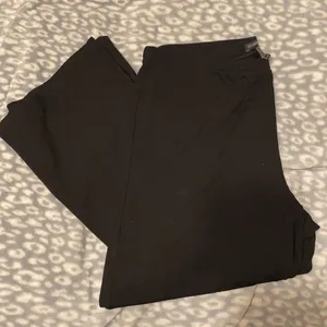 Eileen Fisher wide-leg crop black pants, medium thumbnail 2