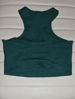 Wet Seal Forest Green High Neck Crop Top thumbnail 3