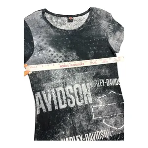 Harley Davidson Women's Graphic Shield T-Shirt Tunic Size‎ M Biker Cotton Casual thumbnail 4