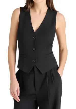 NWT Steve Madden Black Women's Vest thumbnail 1