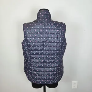 Ariat Puffer Vest Women’s Size Small Blue Floral Silver Reversible Zip Up thumbnail 5
