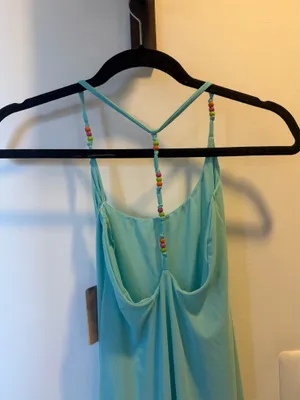 Oh Polly Aqua Sheer Maxi Coverup Dress thumbnail 6