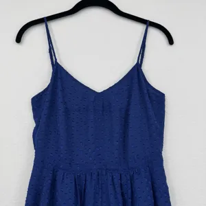 J.Crew Swiss Dot Maxi Dress Blue Spaghetti Strap Flowy Vacation Summer Size 2 thumbnail 3