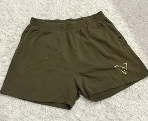 Guess Fleece Pull‎ On Logo Shorts Olive green gold size large thumbnail 1