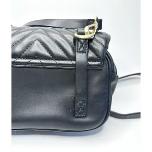 Zara Black Crossbody Bag Lion Head Gold Hardware Quilted Belt Bag‎ Convertible thumbnail 5