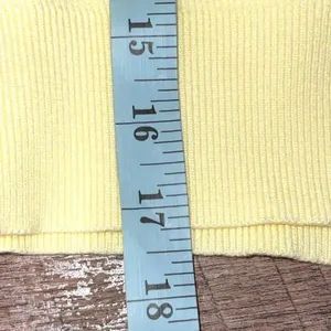 Mimosa Women's Ribbed Knit‎ Cropped Pullover Sweater Yellow Size Medium thumbnail 6