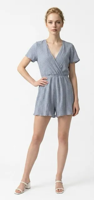 Altar'd State Ice Blue Romper Size Large thumbnail 1