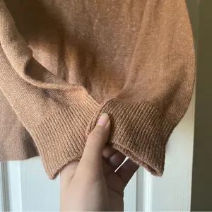 Reformation Sweater Elle Ribbed‎ Marled Mock-Neck Yak Winter Toffee XS GUC thumbnail 4