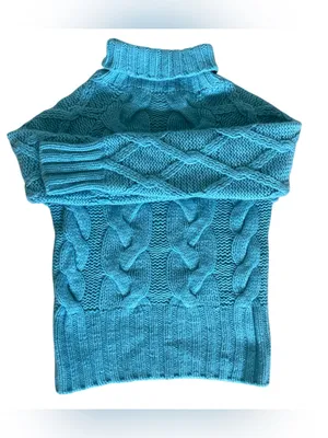 Design History Pure Cashmere Turtleneck Chunky Cable Knit Sweater Size Small thumbnail 2
