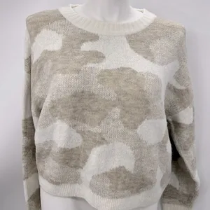 Express Acrylic blend long sleeve camo print sweater thumbnail 1
