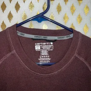 Carhartt women’s thermal long sleeve shirt brown burgundy force size S thumbnail 3