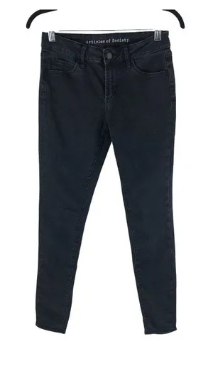 Articles Of Society Black Skinny Jeans Size 26 Stretch Cotton Blend Womens Pants thumbnail 1
