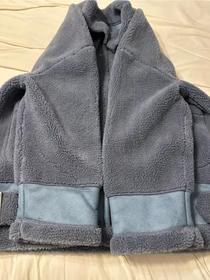 Jules Kae Sherpa Kylie Moto Jacket -Faux Shearling - Slate Blue -Sz vS (estimate thumbnail 7