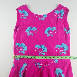 Maje 38G Rushia‎ Sleeveless Floral Print Dress Pink Blue Handkerchief Hem Small thumbnail 10