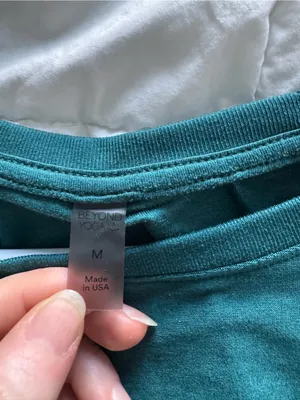 Beyond Yoga Featherweight Daydreamer Teal Long Sleeve Medium Pullover Top thumbnail 3