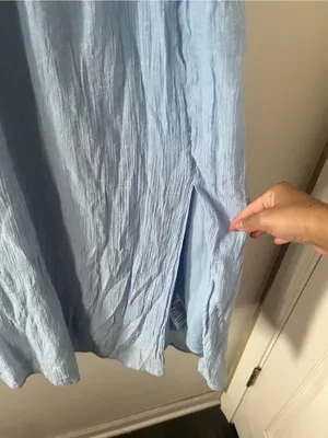 Francesca's Collections Light Blue Ruffle Midi Dress Medium Cottagecore Coquette thumbnail 3