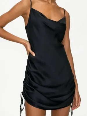Aritzia Wilfred Black dress with cinched sides thumbnail 1