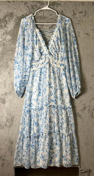Altar'd State Floral Cottagecore Prairie Maxi Dress Lace Up XL Boho Romantic New thumbnail 1