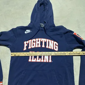 Nike Illinois Fighting Illini Hoodie SZ Medium Logo Swoosh U Of I Blue Orange thumbnail 3
