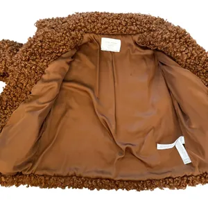 Zara Curly Faux Fur Coat Size‎ M Brown Teddy Jacket Maximalism Shearling thumbnail 7