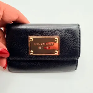 Michael Kors Jet Set Fold Over Coin Purse Card Case‎ Wallet Womens S Black thumbnail 6