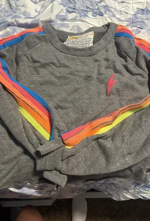 Aviator nation cropped crewneck thumbnail 1