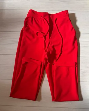 Red Drawstring Dress Pant Joggers Size XS thumbnail 1