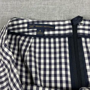 Brooks Brothers Skirt Womens 8 Blue Check A-Line Knee Length Pleated‎ Buckle thumbnail 2