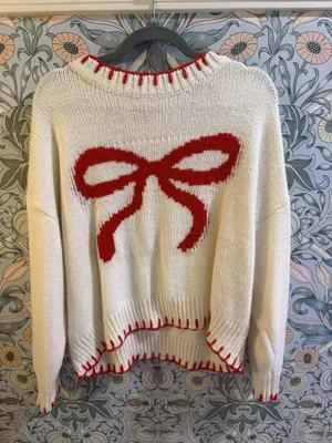 Bow Sweater White Size M thumbnail 1