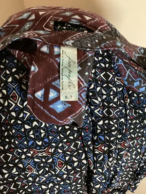 Free People Sundown Babydoll Boho Dress Size S Blue Multicolored thumbnail 2