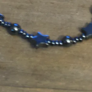 Vintage Hematite Star Bead Anklet Black thumbnail 3