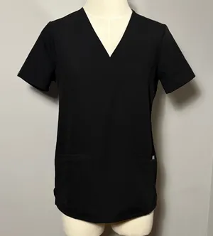 Figs XS Black Casma 3 Pocket Scrub Top Shirt FW1100 thumbnail 1