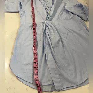 LOFT Light Blue Button-Down Shirt thumbnail 9