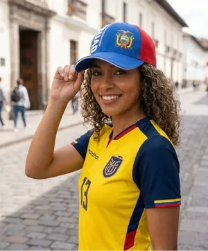 Ecuador Tricolor Embroidered Baseball Flag Shield Cap New Cup World 2026 thumbnail 1
