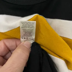 Heart + Hips Black and Yellow Striped Women's Crop Tank Size M thumbnail 4