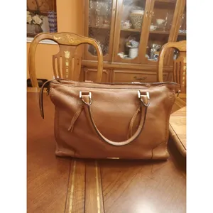 Rebecca Minkoff BROWN Soft Leather Pocket Zipper Top Handles Shoulder Bag thumbnail 2