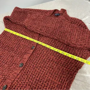 American Eagle Outfitters medium Button Front Waffle Knit Cardigan w/pockets thumbnail 4